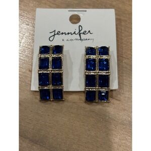 Earrings Blue rhinestone post back